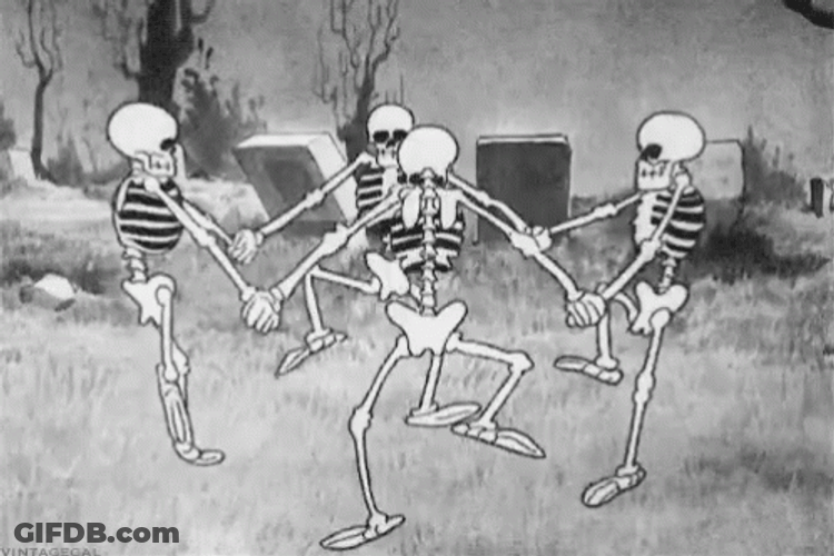 Funny Skeleton Circling Around GIF