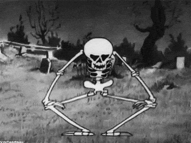Funny Skeleton Cross Dance Meme GIF