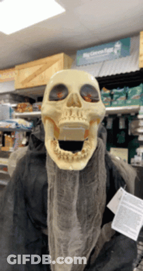 Funny Skeleton Opening Its Mouth GIF