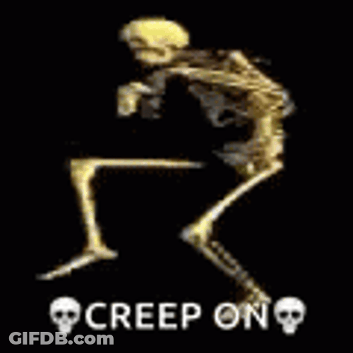 Funny Skeleton Tip Toeing Creep On GIF