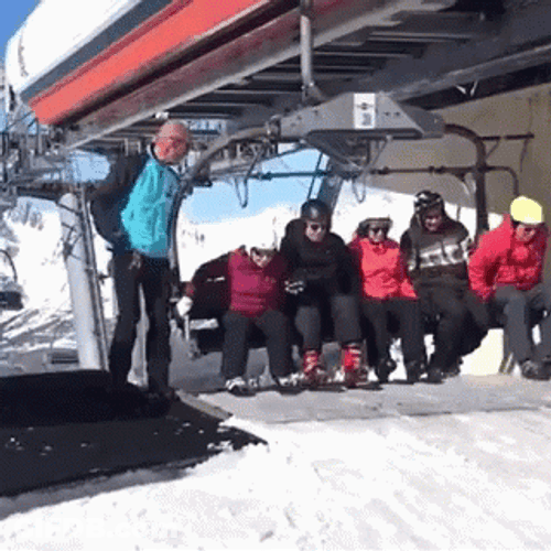 Funny Skiing Epic Fail GIF