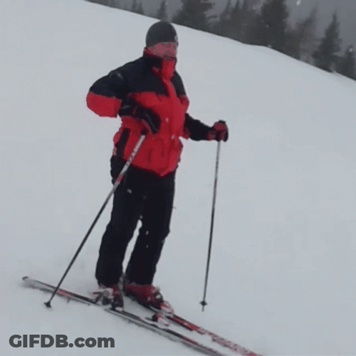 Funny Skiing Epic Fail GIF