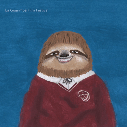 Funny Smile Cute Sloth Art GIF