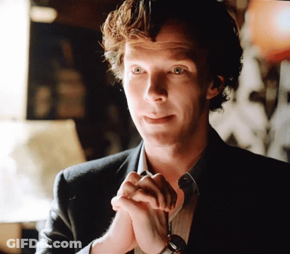 Funny Smile Sherlock Holmes GIF