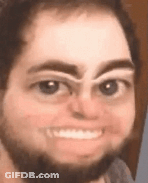 Funny Snapchat Filter Eye Brow Raise GIF