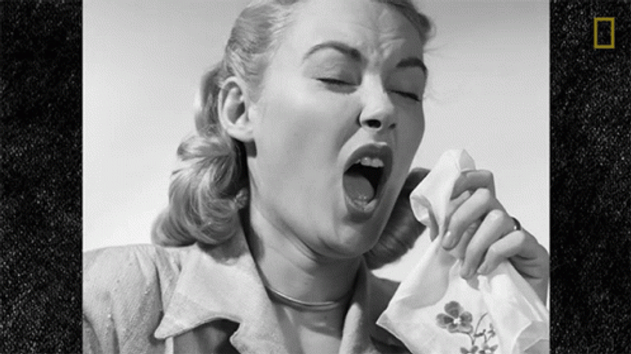 Funny Sneezing Woman GIF