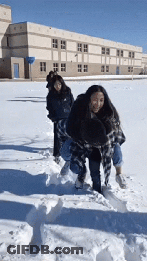 Funny Snow Accident GIF