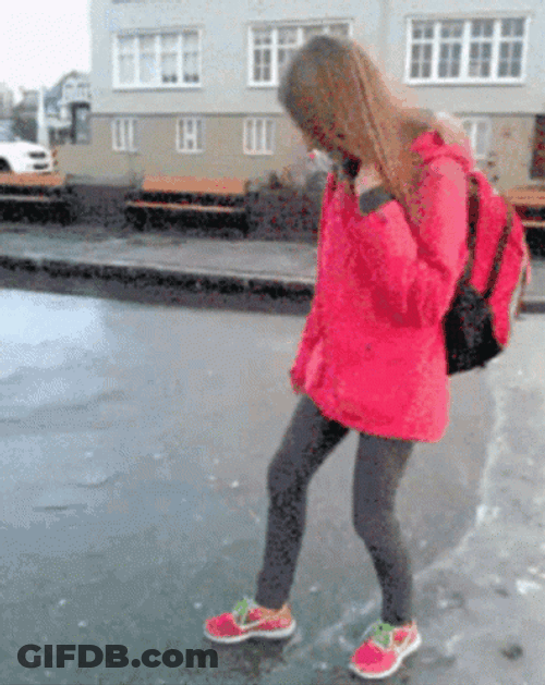 Funny Snow Girl Fail GIF