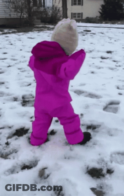 Funny Snow Kid Tripped GIF