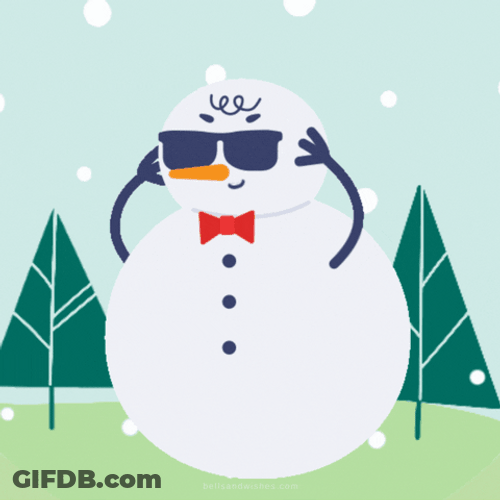 Funny Snow Man Dancing Animated GIF