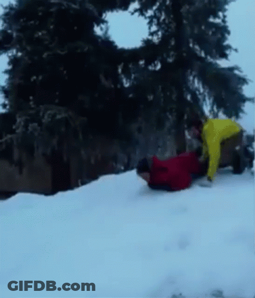 Funny Snow Man Slide GIF