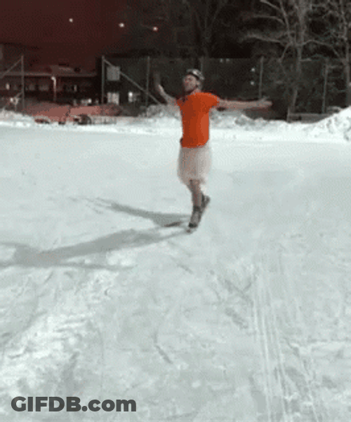 Funny Snow Roller Skate GIF