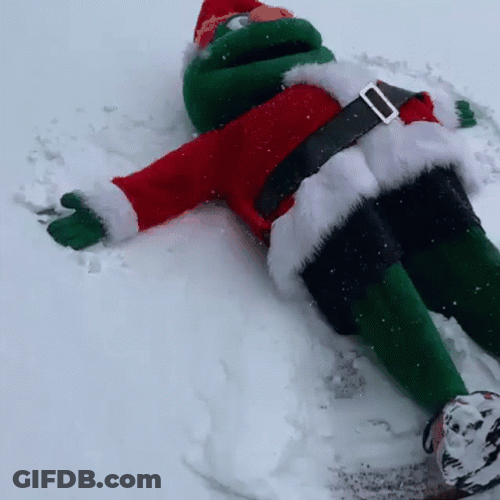 Funny Snow Santa Grinch Mascot GIF