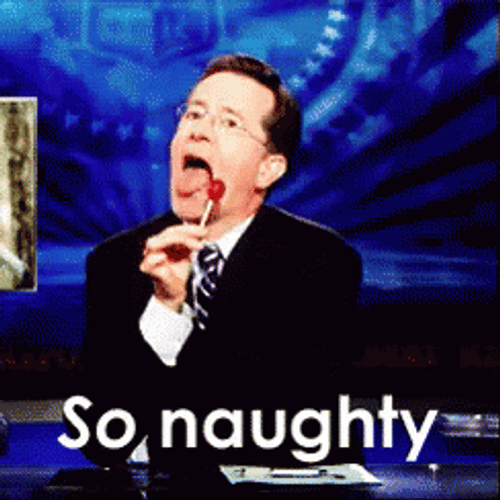 Funny So Naughty Dirty Lollipop Stephen Colbert GIF
