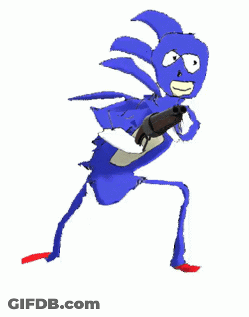 Funny Sonic Running With Long Legs GIF