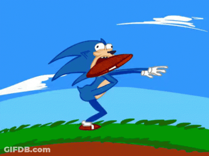 Funny Sonic Speeding With Open Mouth GIF