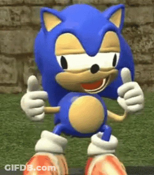 Funny Sonic Two Thumbs Up GIF