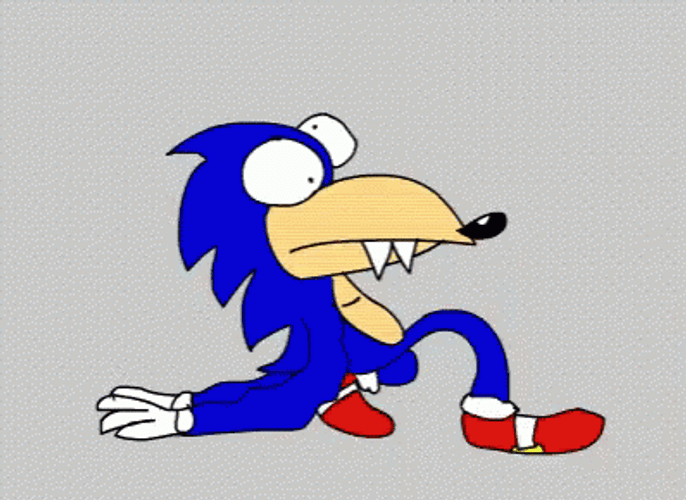 Funny Sonic Walking While Making Faces GIF