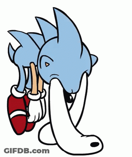 Funny Sonic Walking With His Eyes GIF
