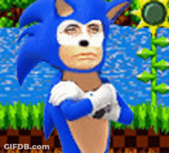 Funny Sonic With A Man Face GIF