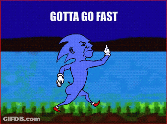 Funny Sonic With Blue Body And Face GIF