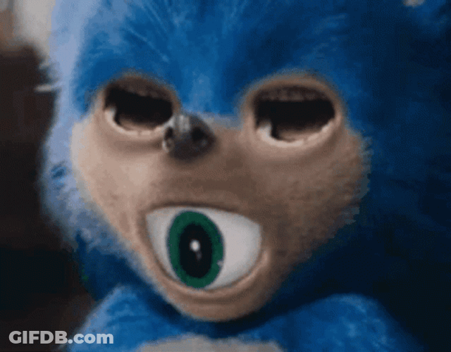 Funny Sonic With One Eye And Two Mouths GIF