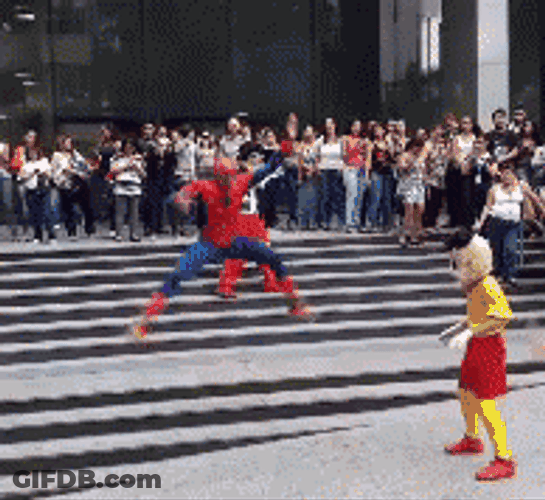 Funny Spiderman Silly Dance GIF