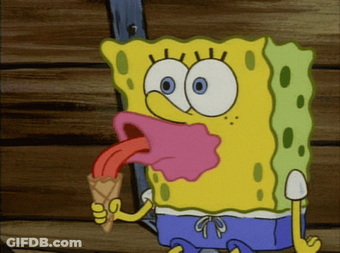 Funny SpongeBob Ice Cream Lick GIF