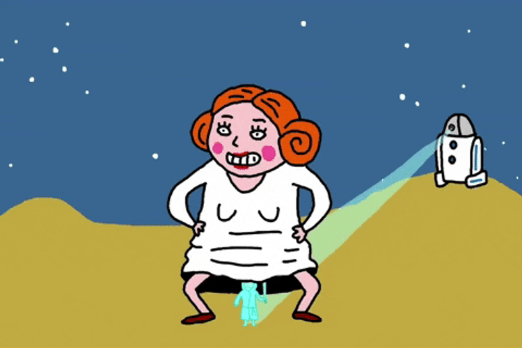 Funny Squat Alien Space GIF