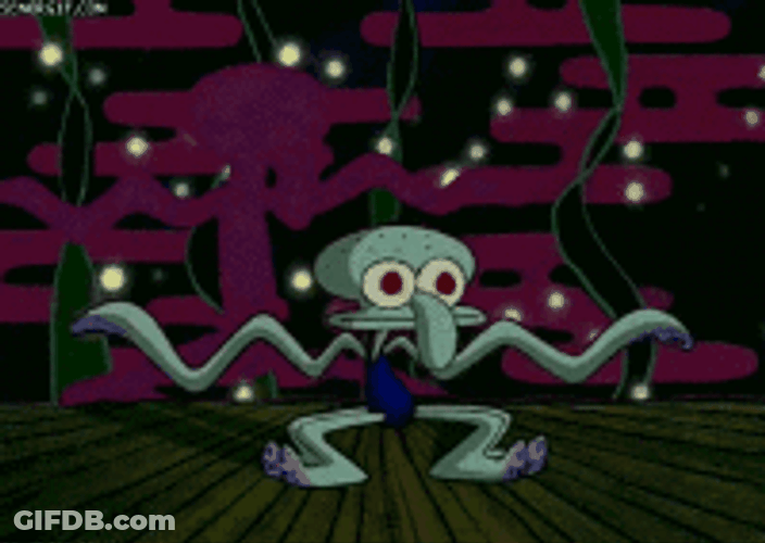 Funny Squidward Birthday Party Dance GIF