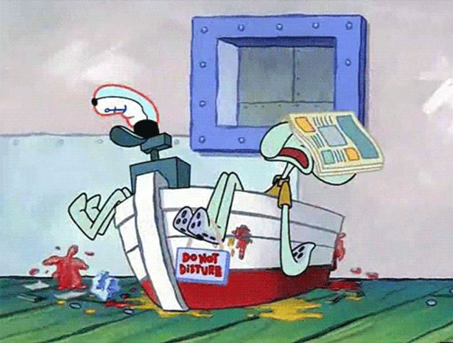 Funny Squidward Sleeping GIF