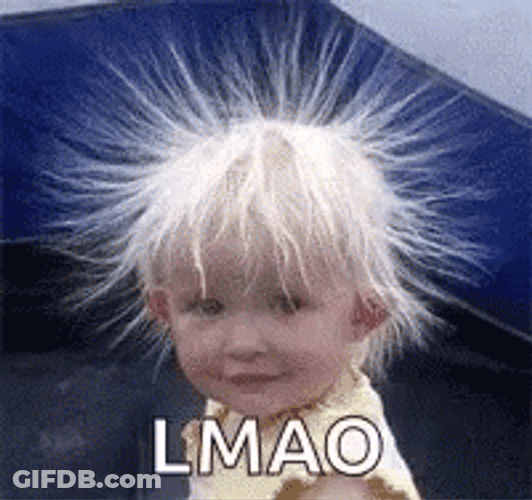 Funny Static Hair LMAO GIF