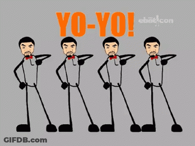 Funny Stickmen Doing Yoyo Dance GIF