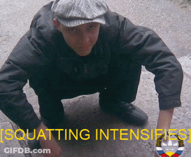 Funny Street Squat Intensifies GIF