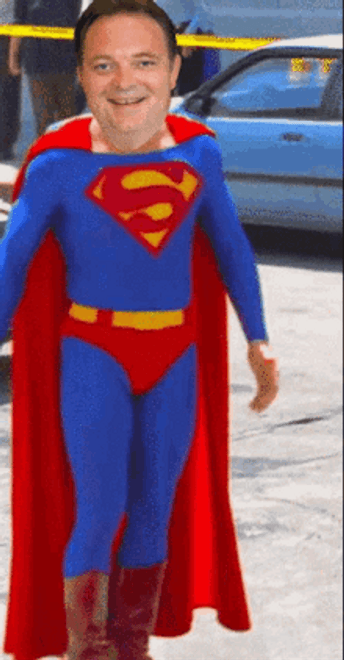 Funny Superman Costume Edit GIF