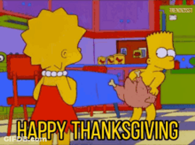Funny Thanksgiving Bart Turkey Butt The Simpsons GIF