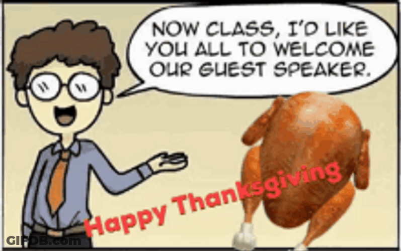 Funny Thanksgiving Guest Speaker Turkey GIF