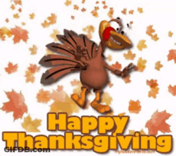 Funny Thanksgiving Turkey Dancing Animation GIF