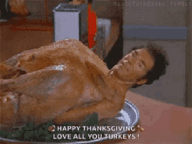 Funny Thanksgiving Turkey With Human Head GIF