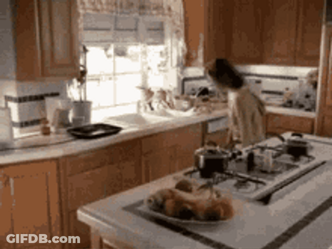 Funny Thanksgiving Woman Throwing Turkey Meat Outside GIF