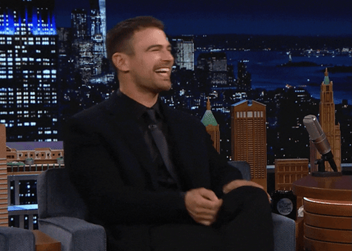 Funny Theo James Goodnight Gesture GIF