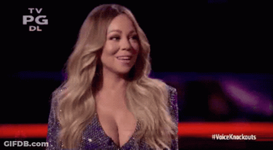 Funny Timid Laughing Mariah Carrey GIF