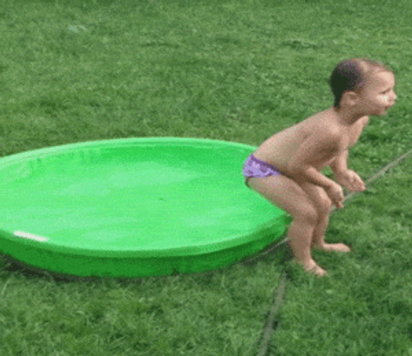 Funny Toddler On Pool GIF