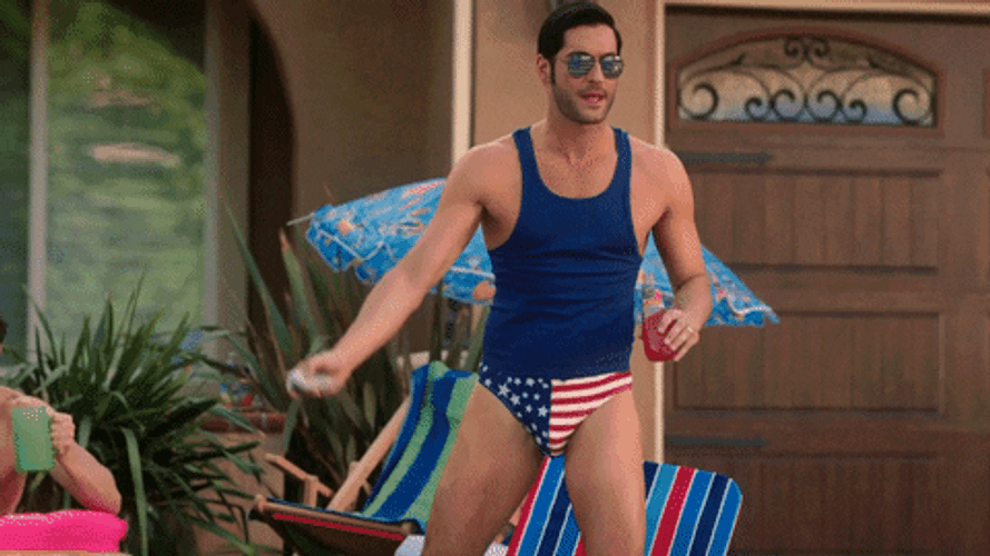 Funny Tom Ellis 4Th Of July Men's Bikini GIF
