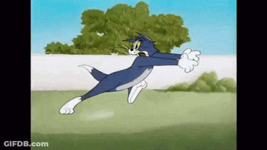 Funny Tom The Cat Running GIF