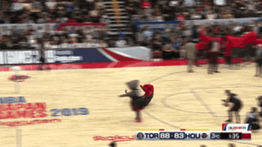 Funny Toronto Raptors Mascot Bowling GIF
