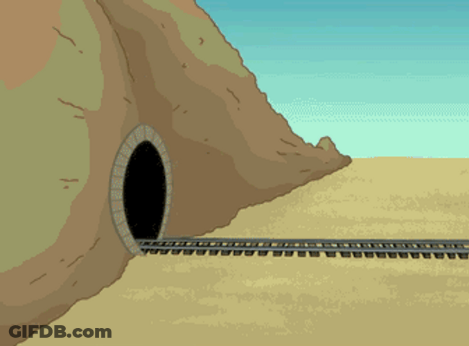 Funny Train Tunnel Crash GIF