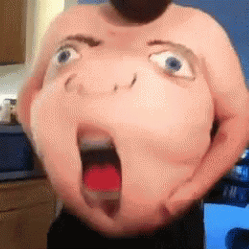 Funny Tummy With Face GIF