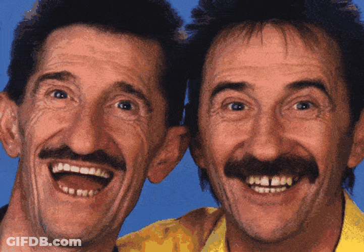 Funny Twin Chuckle GIF