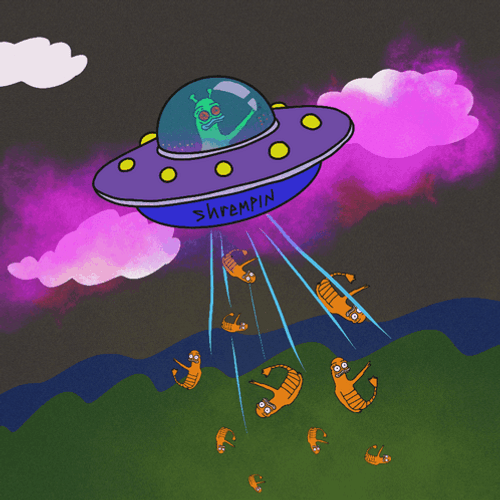 Funny Ufo Art Taking Shrimps GIF
